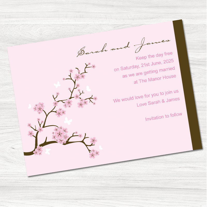 Blossom Pink Save the Date Card