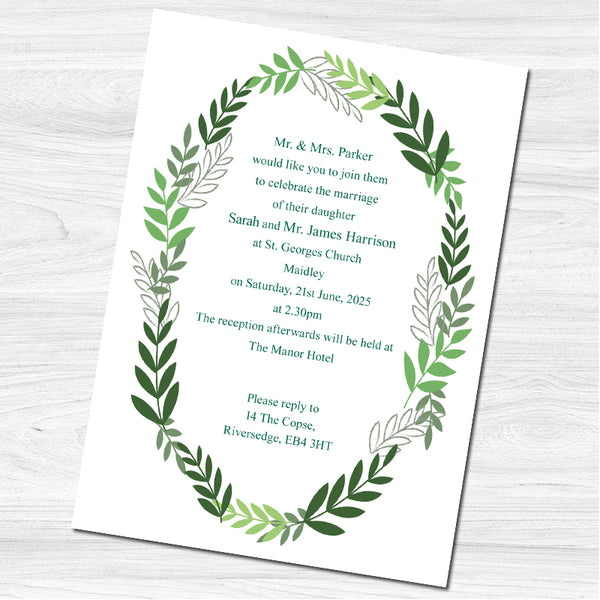 Botanics Wedding Day Invitation