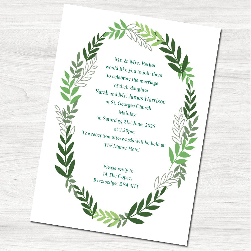 Botanics Wedding Day Invitation