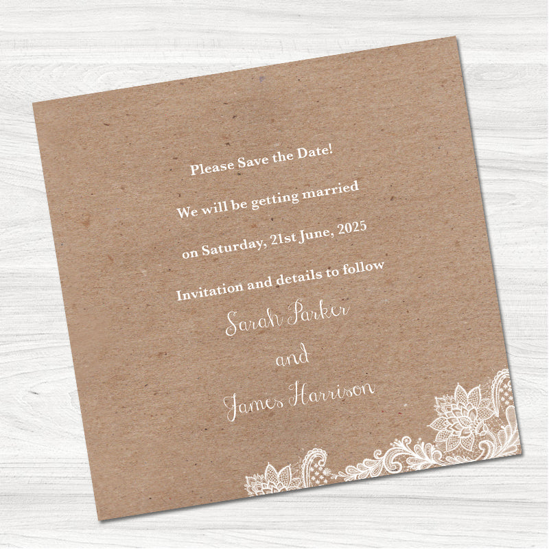Bronte Lace Save the Date Card-Inside