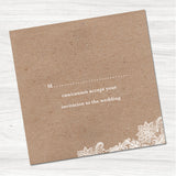 Bronte Lace Wedding Reply Card-Inside
