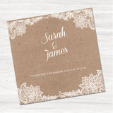 Bronte Lace Thank You Card