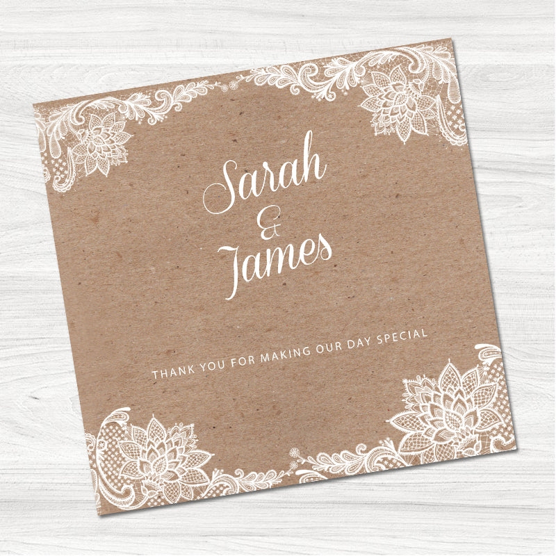 Bronte Lace Thank You Card