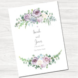 Dusky Violet Roses Wedding Evening Invitation-Front