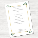 Eucalyptus Wedding Day Invitation-Back