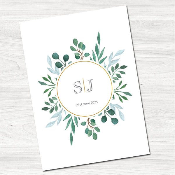Eucalyptus Wedding Day Invitation-Front