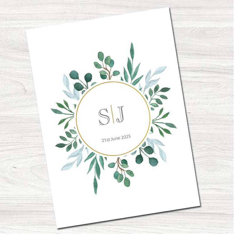 Eucalyptus Wedding Day Invitation-Front