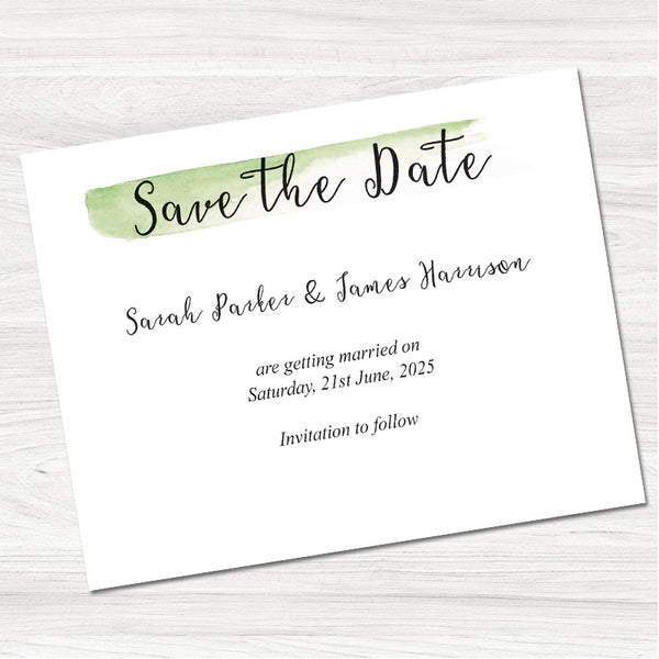 Fajrina Green Save the Date Card