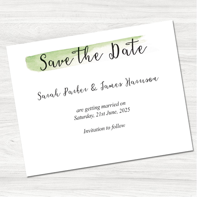 Fajrina Green Save the Date Card