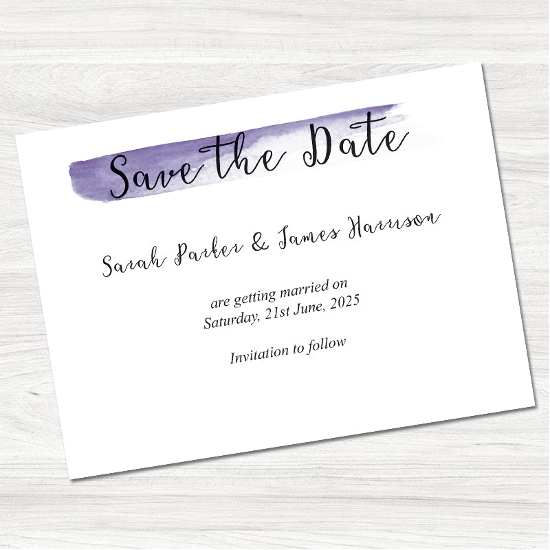 Fajrina Purple Save the Date Card
