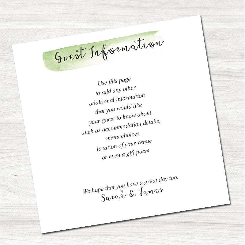 Fajrina Green Guest Information Card
