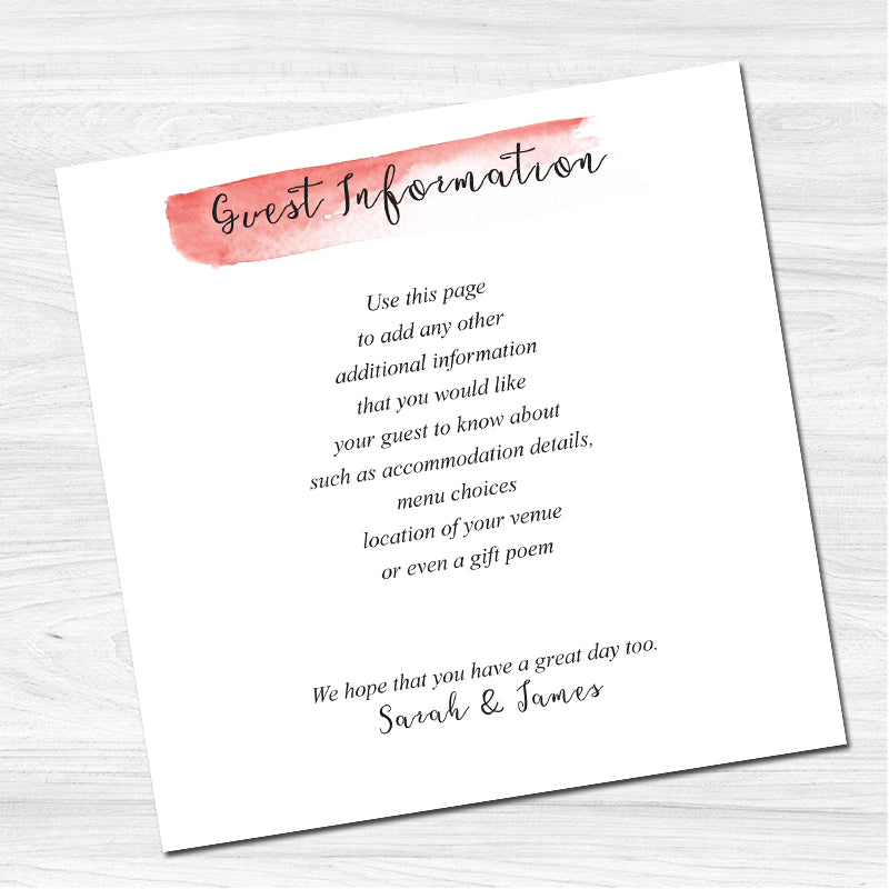 Fajrina Orange Guest Information Card
