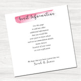 Fajrina Pink Guest Information Card