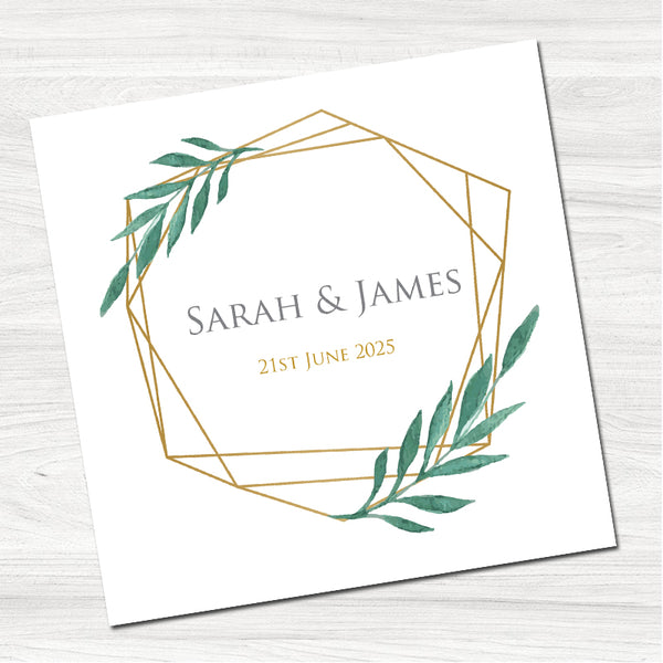 Fern Leaves Wedding Day Invitation-Front