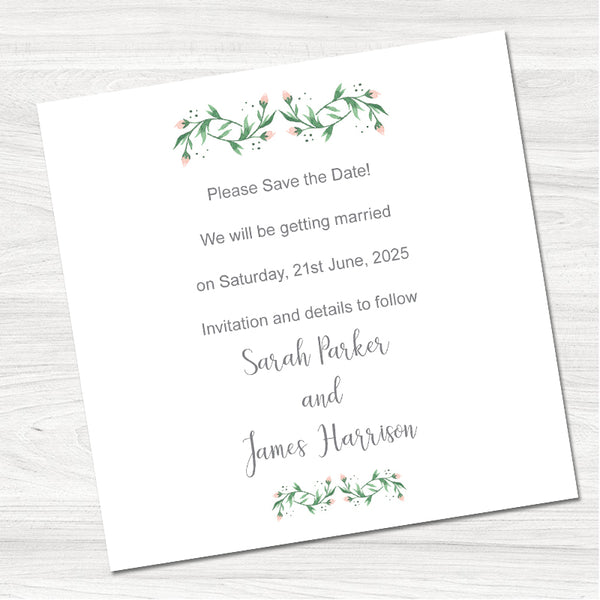 Floral Buds Save the Date Card-Inside