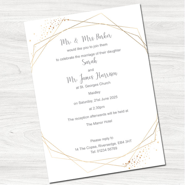 Floral Wedding Day Invitation-Back