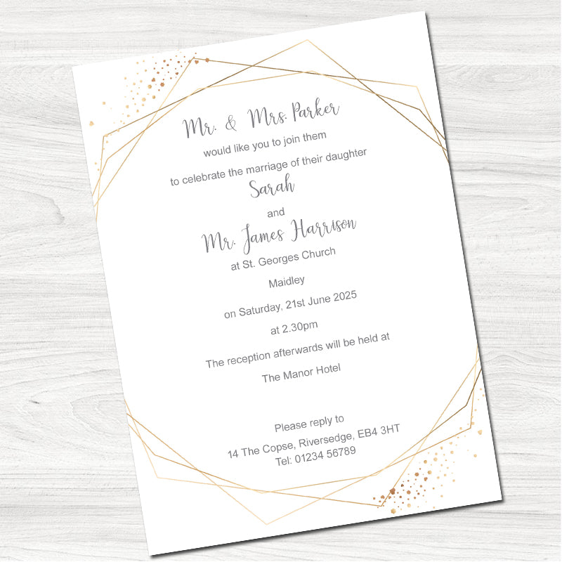 Floral Wedding Day Invitation-Back