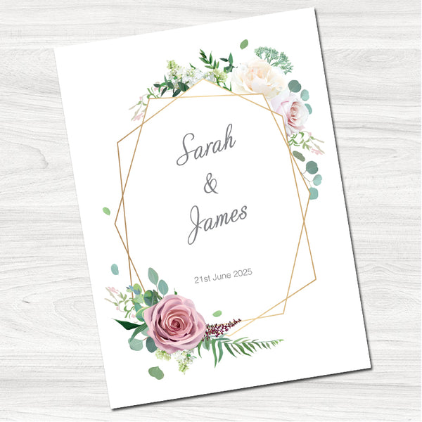 Framed Foliage Wedding Day Invitation-Front