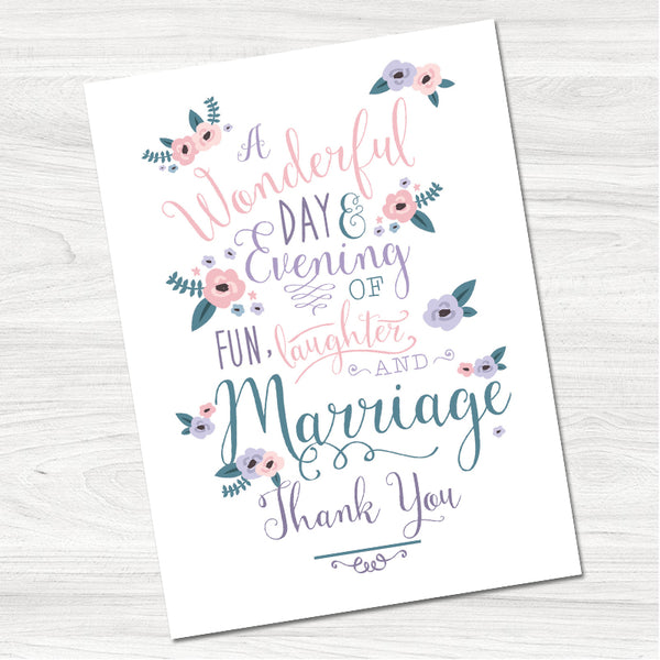 Fun, Laughter & Marriage Thank You Card