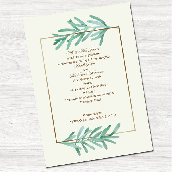 Geometric Print Wedding Day Invitation