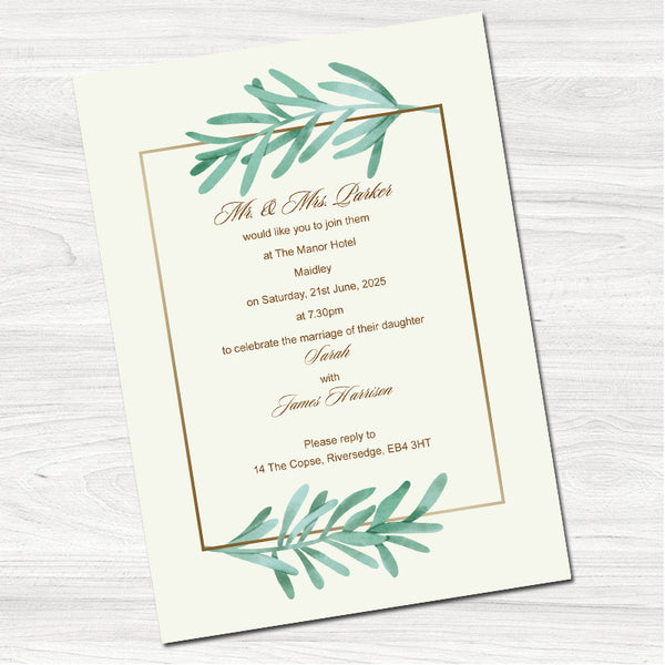 Geometric Print Wedding Evening Invitation