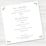 Greenery Wedding Day Invitation-Back