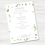 Greenery Geometric Wedding Day Invitation-Back