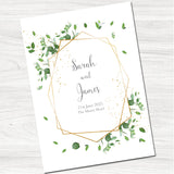 Greenery Geometric Wedding Evening Invitation-Front