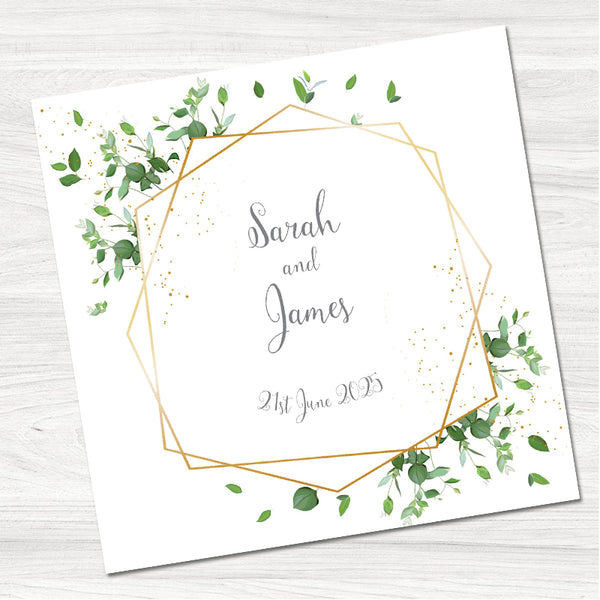 Greenery Geometric Save the Date Card