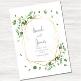 Greenery Geometric Wedding Day Invitation-Front