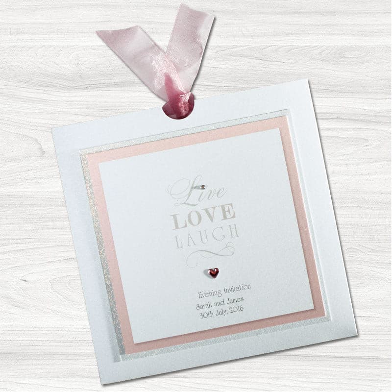 Live, Laugh, Love Wedding Evening Invitation.