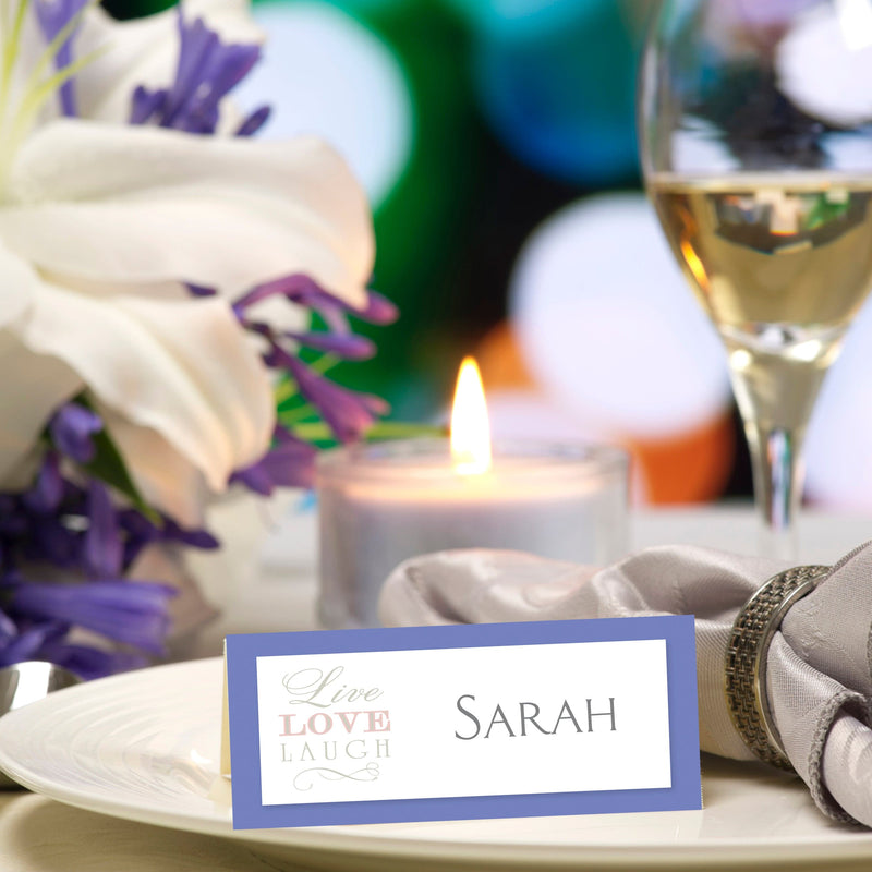 Live, Laugh, Love Personalised Place Card.