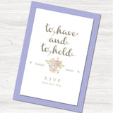 To Have and To Hold Reply Card.