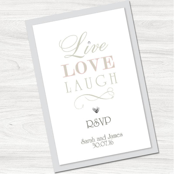 Live, Laugh, Love Reply Card.