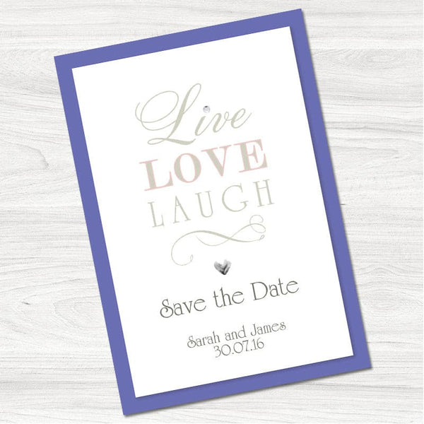 Live, Laugh, Love Save the Date Card.