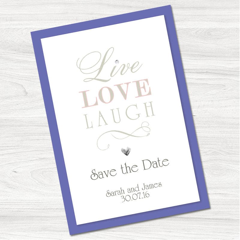 Live, Laugh, Love Save the Date Card.