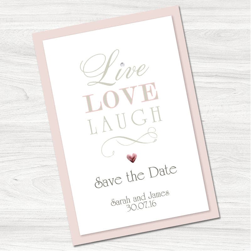 Live, Laugh, Love Save the Date Card.