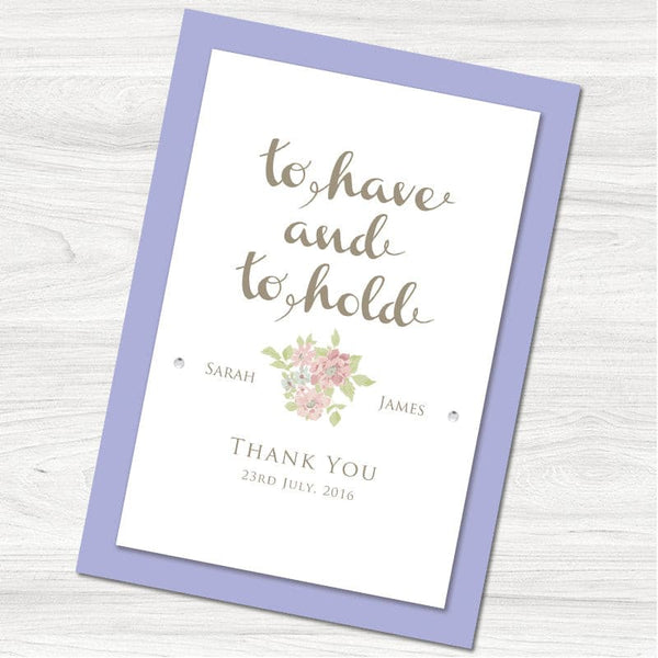 To Have and To Hold Thank You Card.