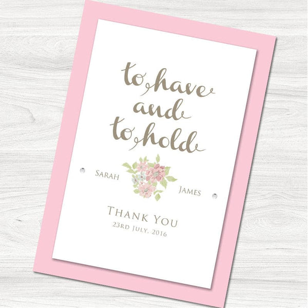 To Have and To Hold Thank You Card.