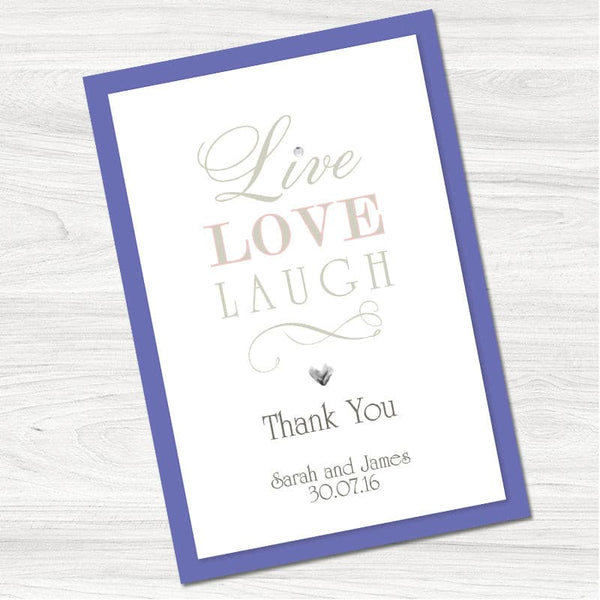 Live, Laugh, Love Thank You Card.