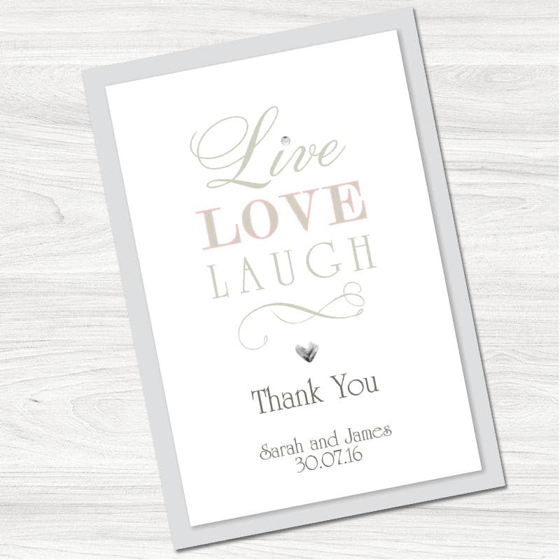 Live, Laugh, Love Thank You Card.