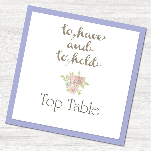 To Have and To Hold Table Card.
