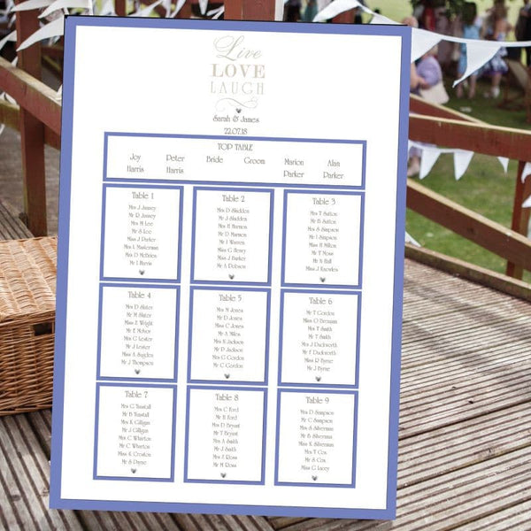 Live, Laugh, Love Table Plan.