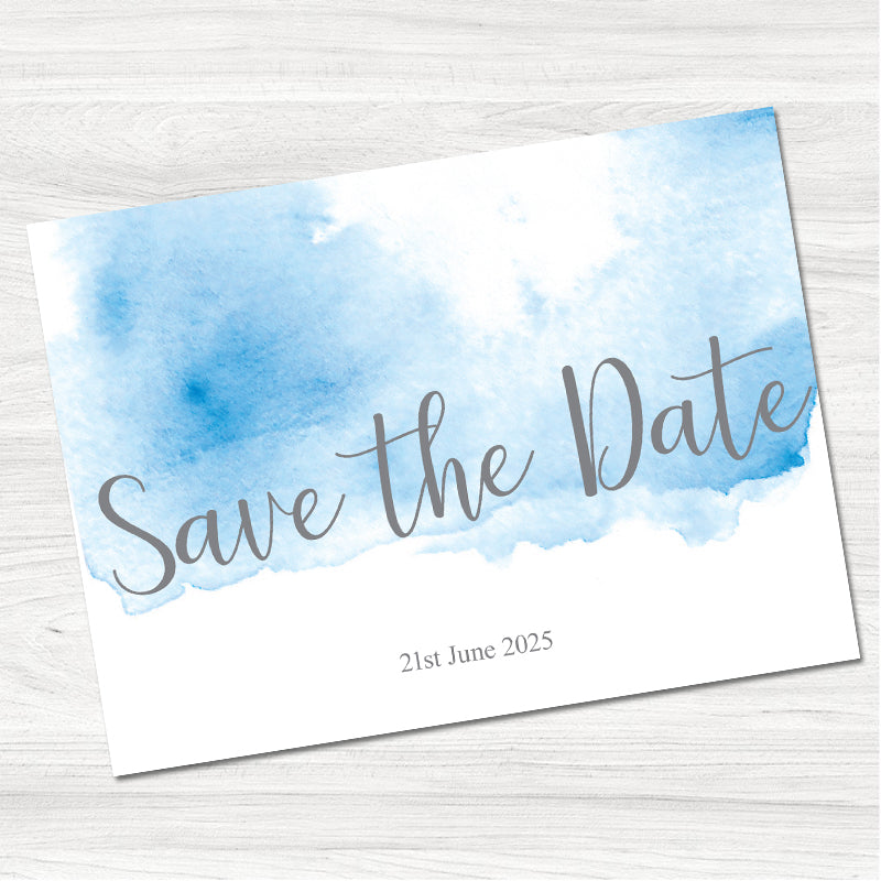 Lillie Mae Blue Save the Date Card-Front