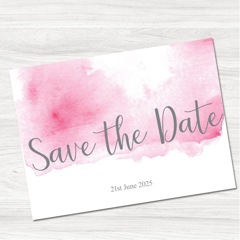 Lillie Mae Pink Save the Date Card-Front