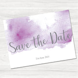 Lillie Mae Purple Save the Date Card-Front