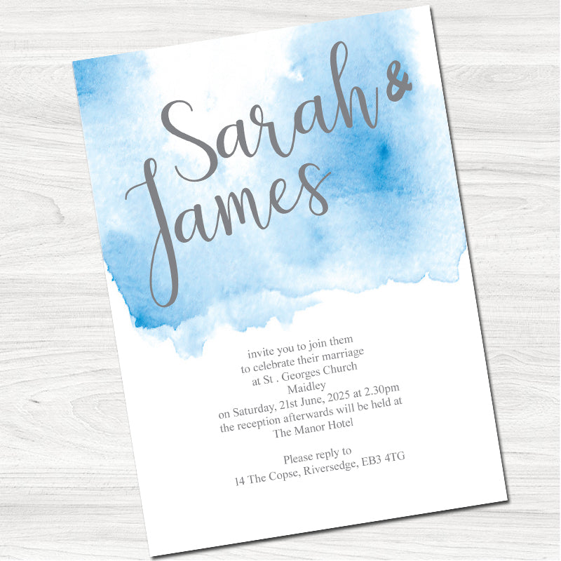 Lillie Mae Blue Wedding Day Invitation