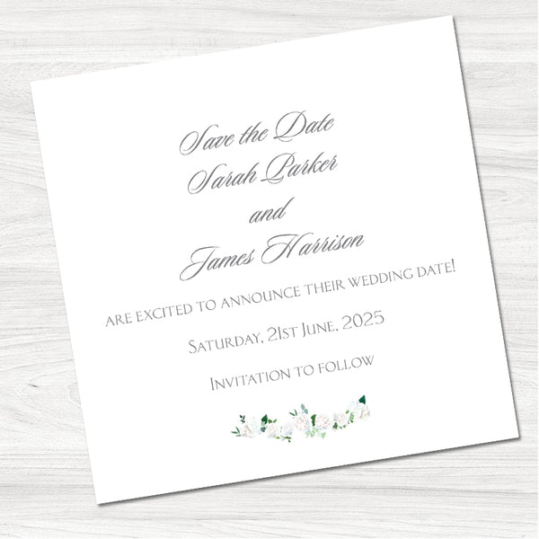 Painted Blooms Wedding Save the Date Card-Inside