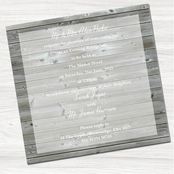 Paper Hearts Wedding Evening Invitation-Inside