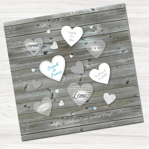 Paper Hearts Wedding Evening Invitation